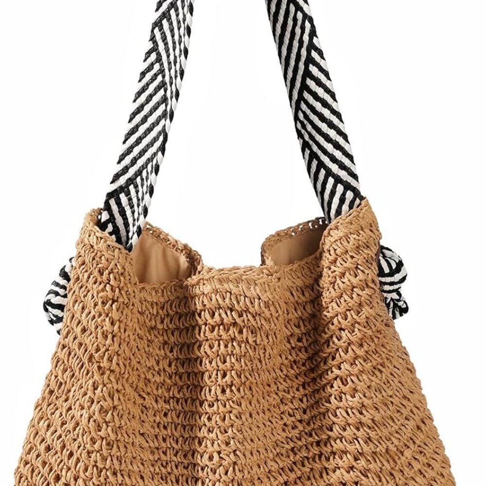Straw Beach Bags for Women - Summer Straw Bag for Women Shoulder Handbags, Tote